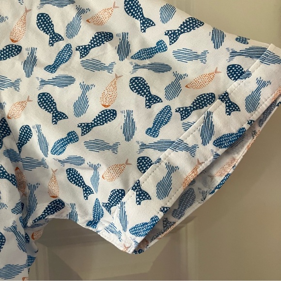 NWT Age Of Wisdom Men's Collared Shirt Fish Outdoors 100% Modal Sky Blue (Small) - Picture 6 of 7